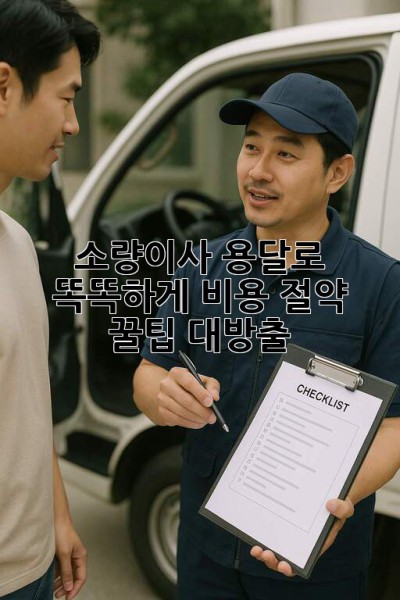 📦 소량이사, 용달로 똑똑하게! 비용 절약 꿀팁 대방출 🍯