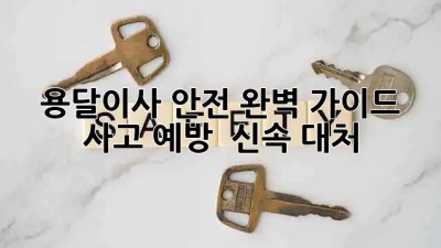 용달이사 안전 완벽 가이드 🚚📦 사고 예방 & 신속 대처!