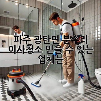 파주 광탄면 분수리 이사청소, 믿을 수 있는 업체는?