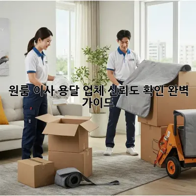 원룸 이사, 용달 업체 신뢰도 확인 완벽 가이드!