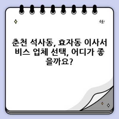 강원도 춘천시 (석사동, 효자동) 이사 안전하게 하는 방법: 이사서비스 완벽 가이드