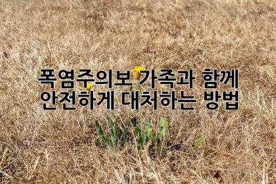폭염주의보, 가족과 함께 안전하게 대처하는 방법